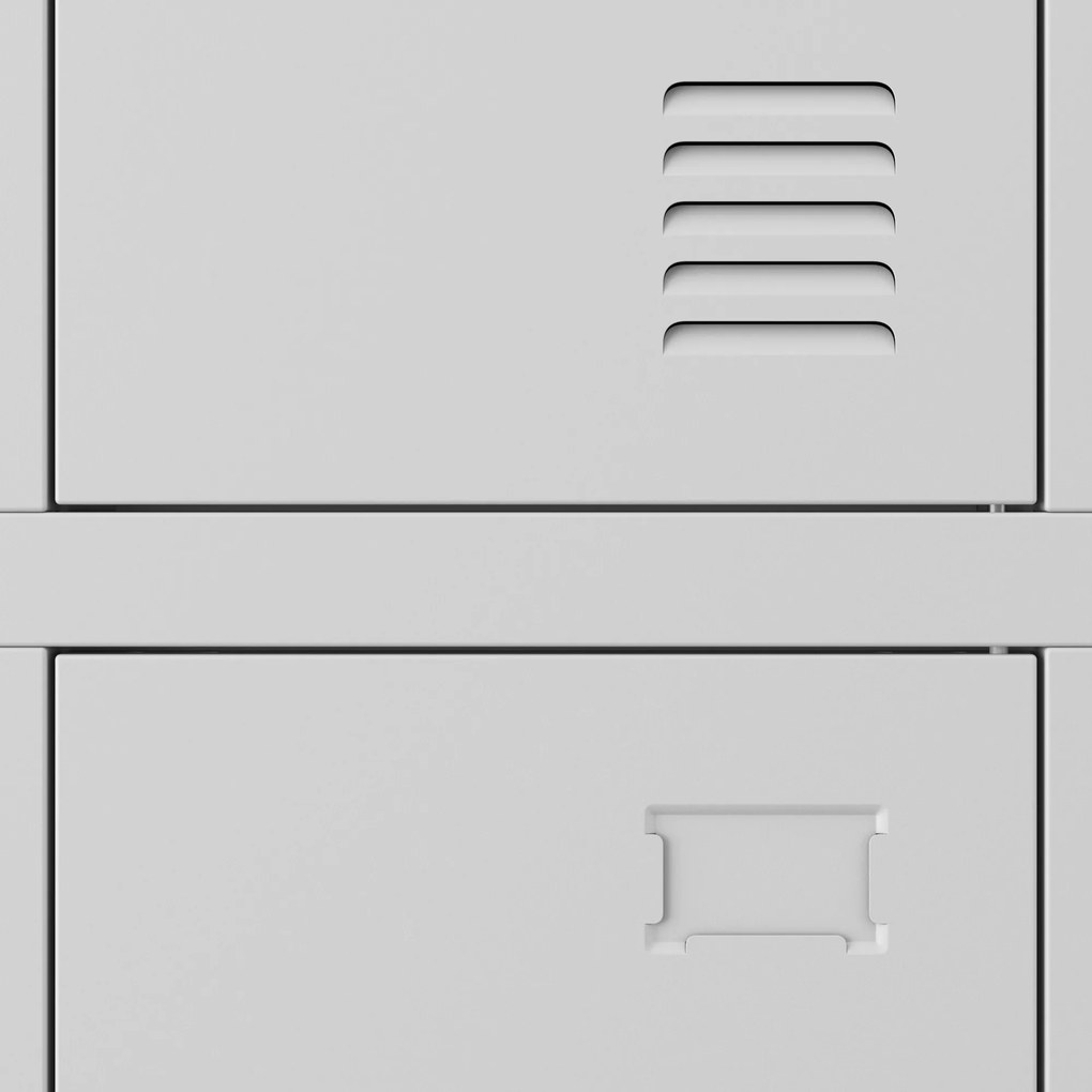 Školská BHP šatníková skriňa IGOREK, 6-dverová, 900 x 1500 x 450 mm, sivá