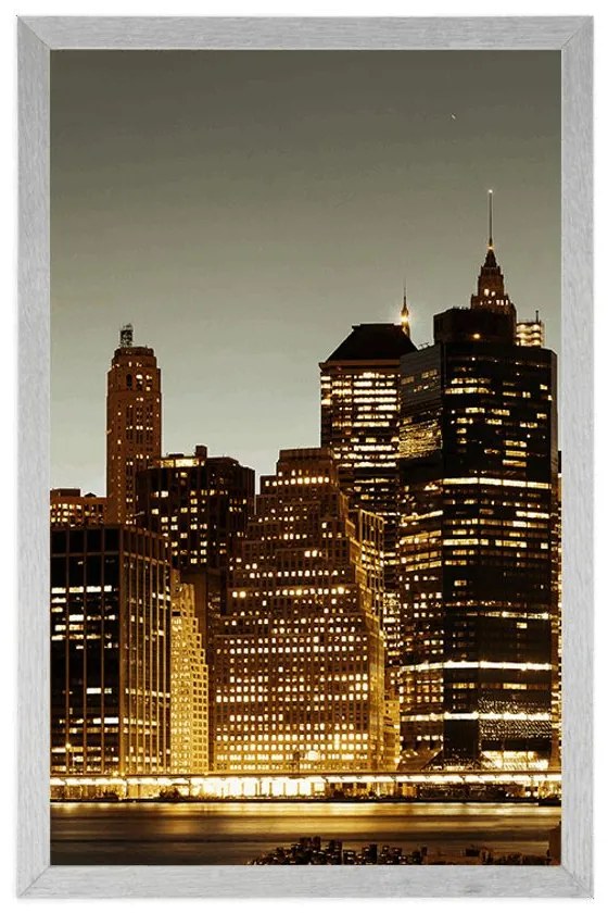 Plagát nočný New York - 60x90 white
