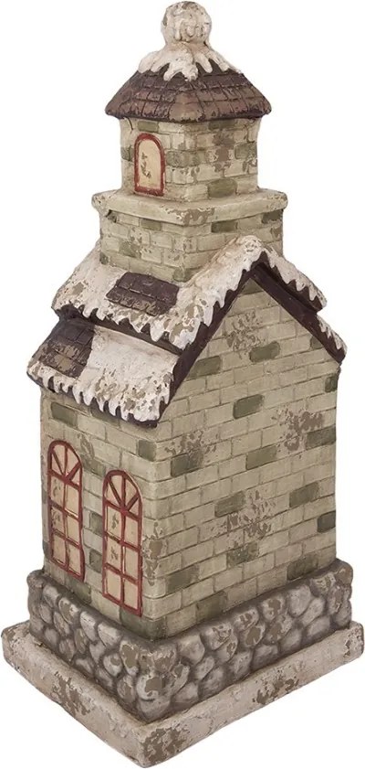 Béžová antik dekorácia domček kostol - 36*30*80 cm