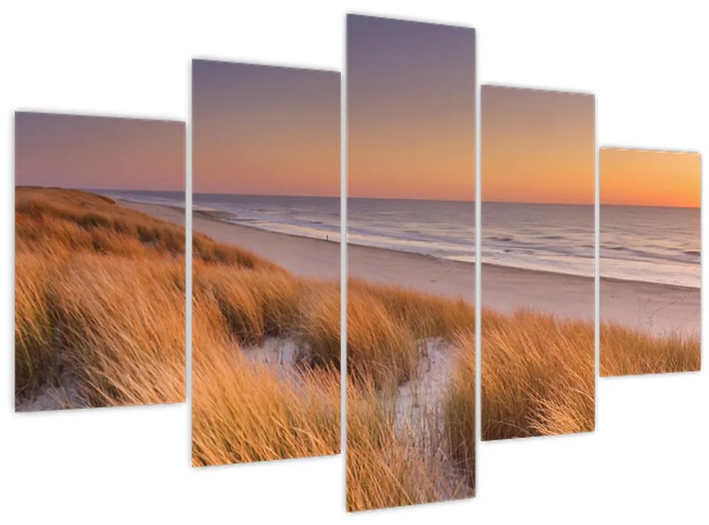 Obraz - Pláž pri západe slnka (150x105 cm)