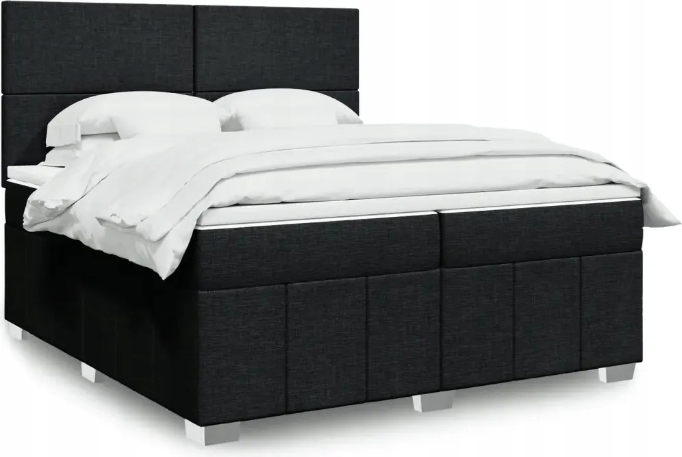 vidaXL Boxspring posteľ s matracom čierna 200x200 cm látka