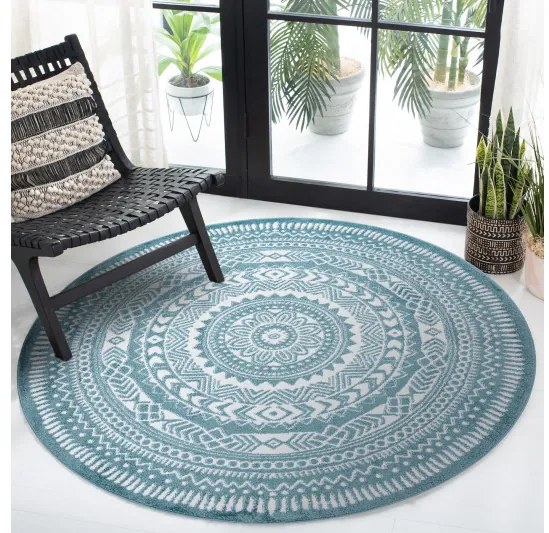 Kusový koberec Napkin blue kruh, 200x200 (priemer) kruh, modrá, chodba / predsieň, Dywany Łuszczów