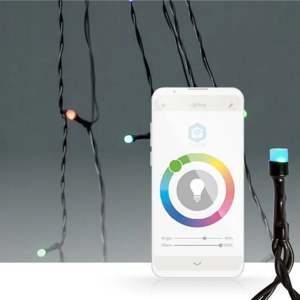Nedis WIFILXT01C180 - LED RGB Vianočný záves 240xLED/11 funkcií 8m IP65 Wi-Fi Tuya