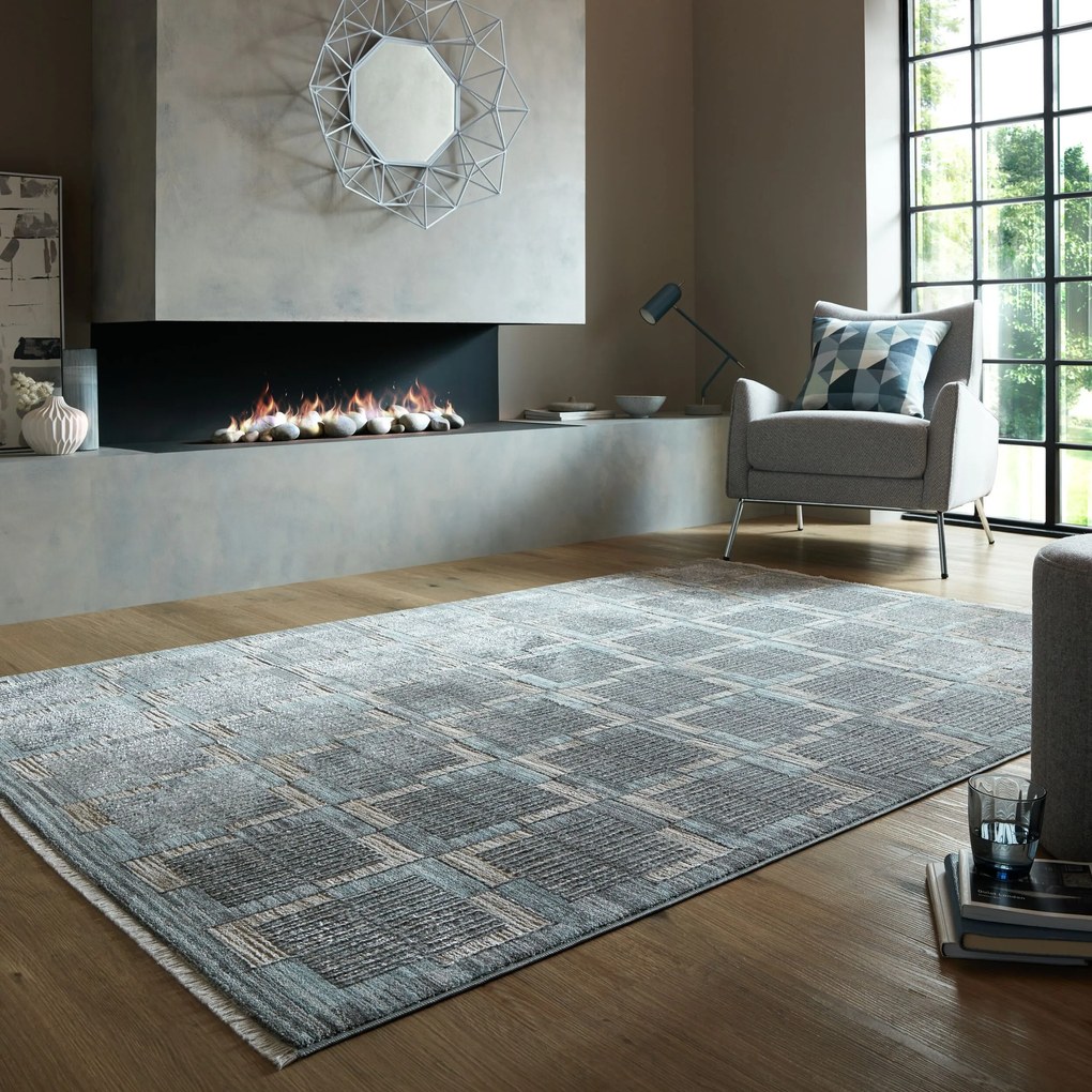 Kusový koberec Evelyn Blocks Natural, 160x240, viacfarebná, obývacia izba, Flair Rugs