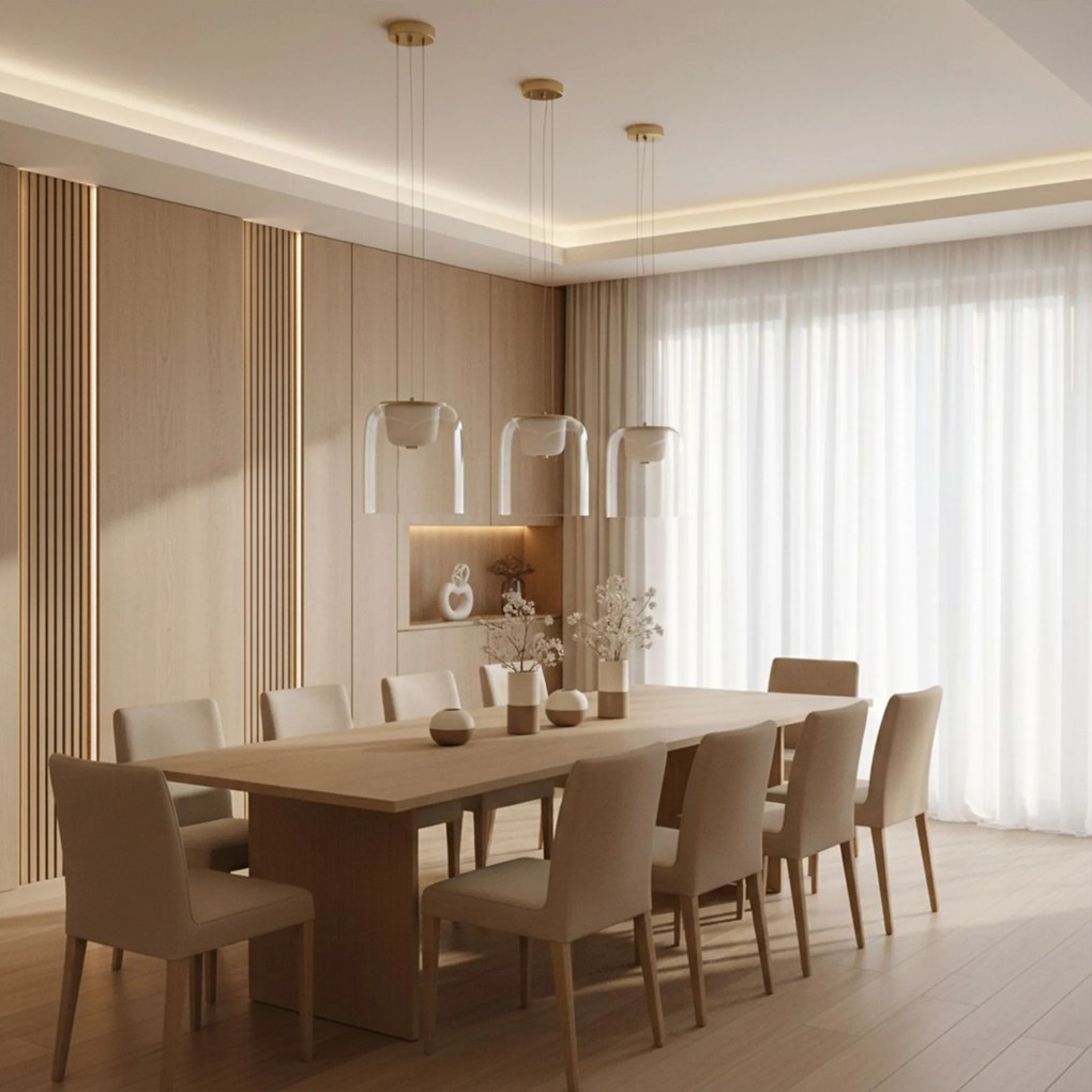 Toolight Toolight, LED závesné svietidlo 7W, 4000K, 1000lm, APP1689-1PC A, zlatá, OSW-04378