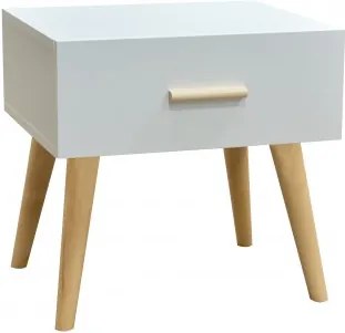 Nočný stolík Creative (biela/buk)