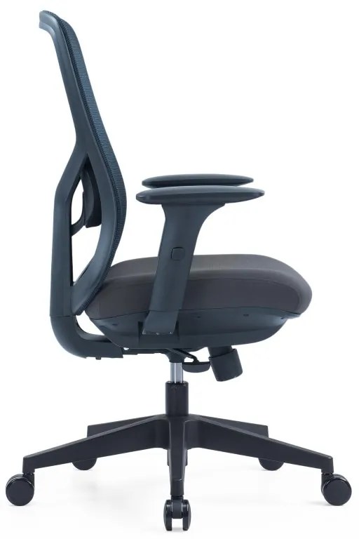 Kancelárska ergonomická stolička PYLON — látka, čierna / viac farieb Modrá Bez podhlavníka