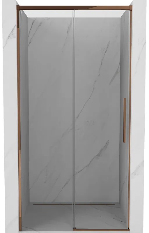 Mexen Rox, posuvné sprchové dvere 130 cm, 8mm číre sklo, ružové zlato profil, 8C2-130-000-60-00