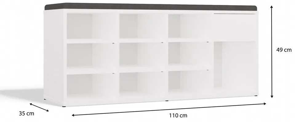 Botník Telos 1 (biela). Akcia -20%. Vlastná spoľahlivá doprava až k Vám domov. 1132576