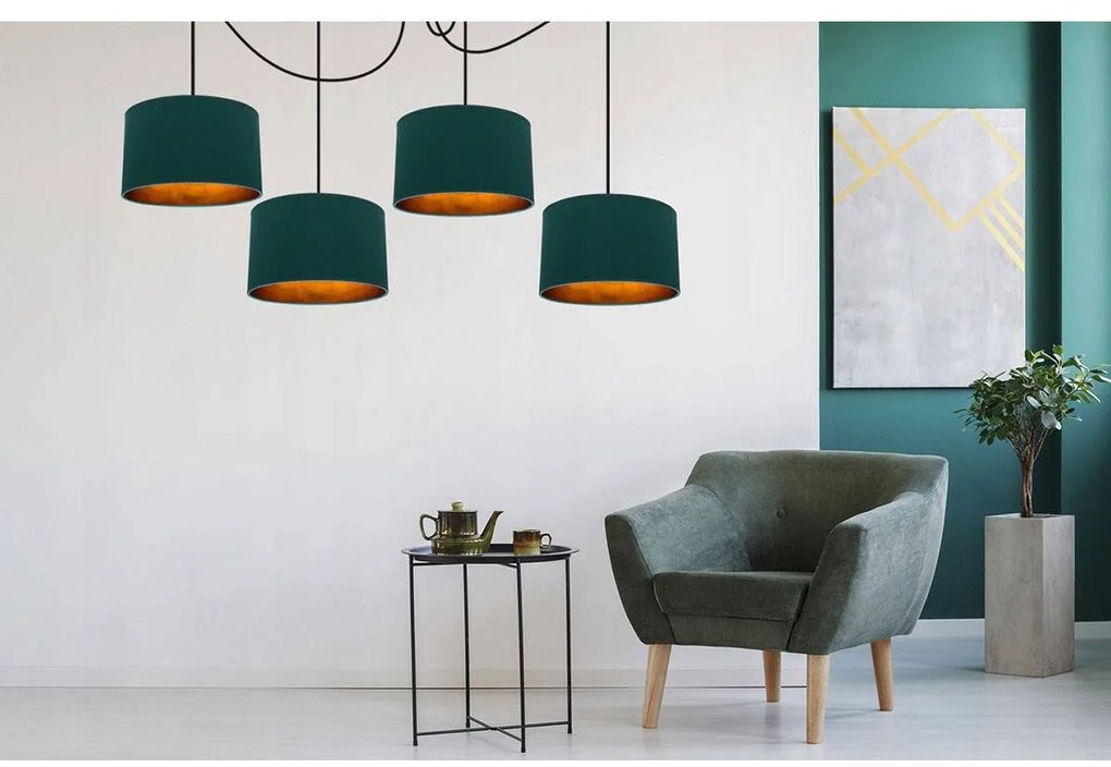 Závesné svietidlo Shade Spider, 4x textilné tienidlo (mix 6 farieb), (výber z 2 farieb konštrukcie), g