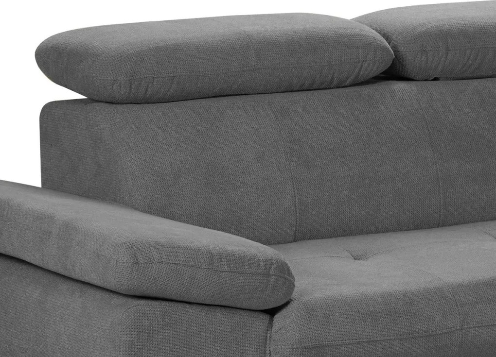 Rohová sedacia súprava Gisele, stredne šedá látka, pravý roh