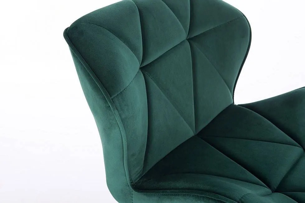 LuxuryForm DESIGN Stolička MILANO VELUR na čiernej podstave s kolieskami - zelená