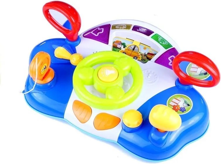 LEAN Toys Interaktívny volant pre deti s panelom zvukov