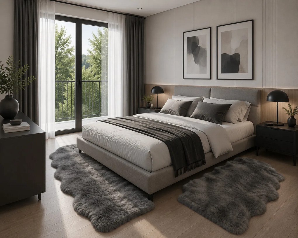Obsession, Kusový koberec Samba 495 Anthracite (tvar kožušiny), 55x85 tvar kožušiny, šedá, obývacia izba