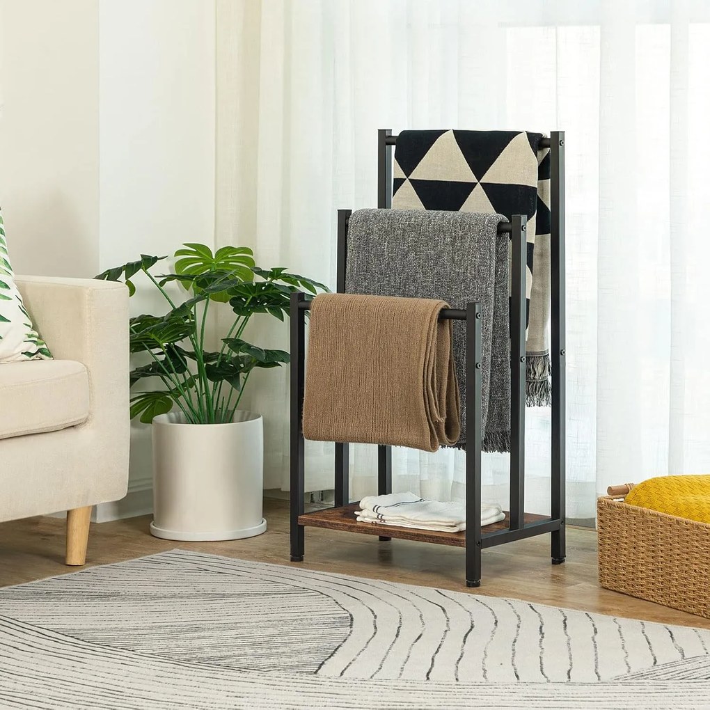Stojan na ručníky Houseland Leon hnedý/čierny