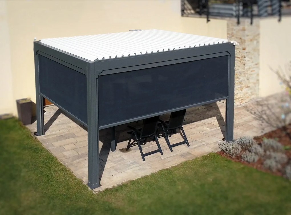 Bioklimatická pergola Noela antracit PREMIUM 3x4 m Farba lamiel: Antracit