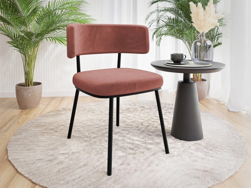 Čalúnená jedálenská stolička Serossa, Dostupné poťahy: Magic Velvet 2258, Farby: čierna