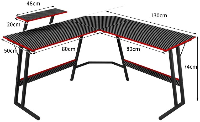 Herný stôl BG02 čierny 130 cm