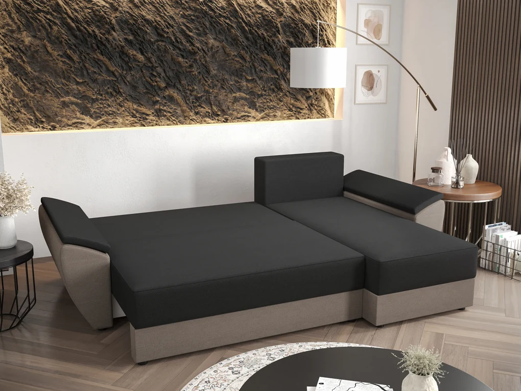Rohová sedacia súprava Radiant L2 (tmavohnedá + béžová) (L). Akcia -20%. Vlastná spoľahlivá doprava až k Vám domov. 1062219