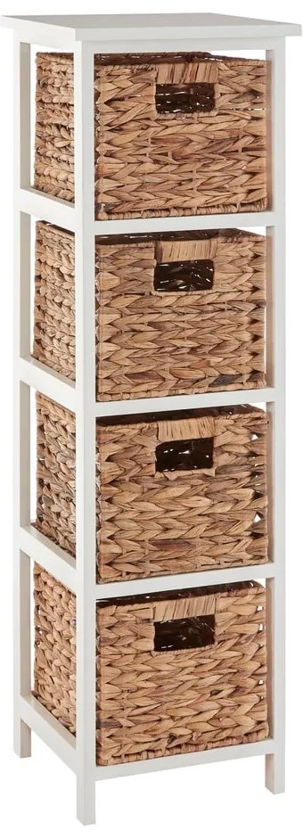 Biely/v prírodnej farbe kúpeľňový regál z masívu paulownie 32x100 cm Padstow – Premier Housewares