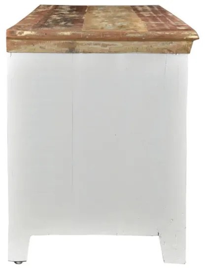 furniture-nabytek.cz - Masívny TV stolík Perth z recyklovaného dreva, lakovaný, biely / farebný – 150×50×60 cm