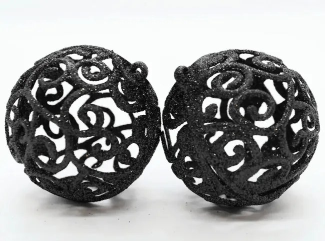 Vianočné gule KL-21X25 čierne (6 ks)