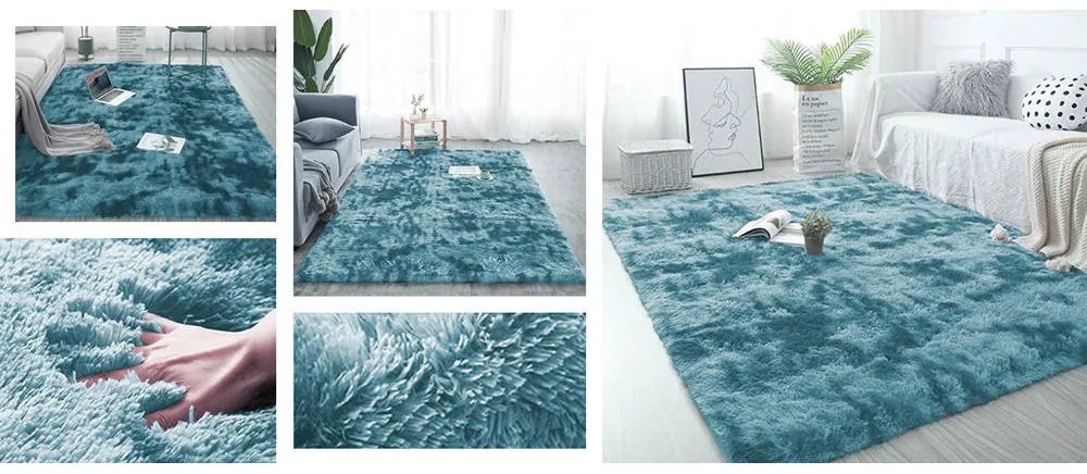 TZ Tmavomodrý obdĺžnikový shaggy koberec Ombre Rozmer: 250x300