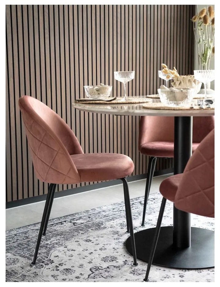 Okrúhly jedálenský stôl s doskou v dekore mramoru ø 110 cm Bolzano – House Nordic