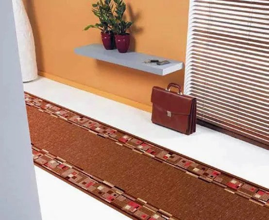 Protišmykový behúň na mieru Bombay 44, šíre 80 cm, hnedá, chodba / predsieň, Associated Weavers