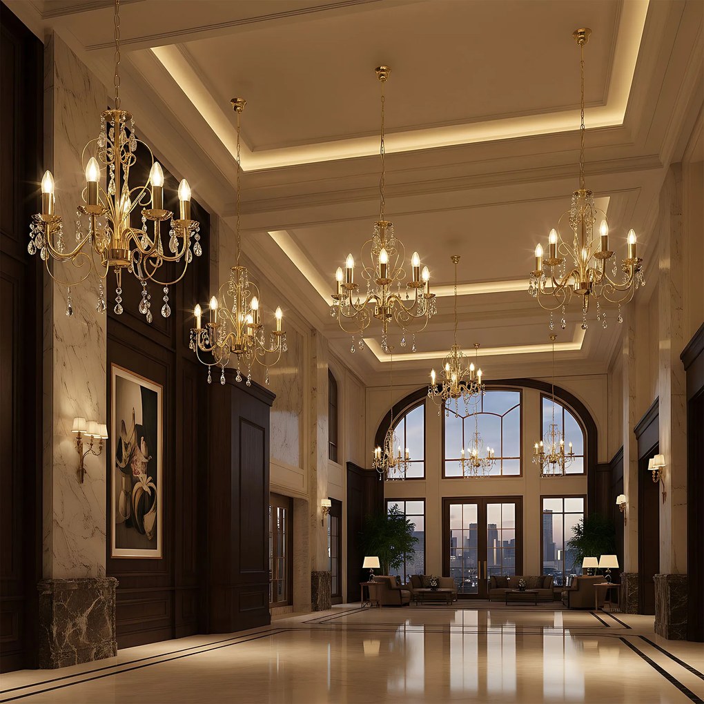 Toolight Toolight, stropné svietidlo 5xE14, EBT009-5CP, zlatá, OSW-01244