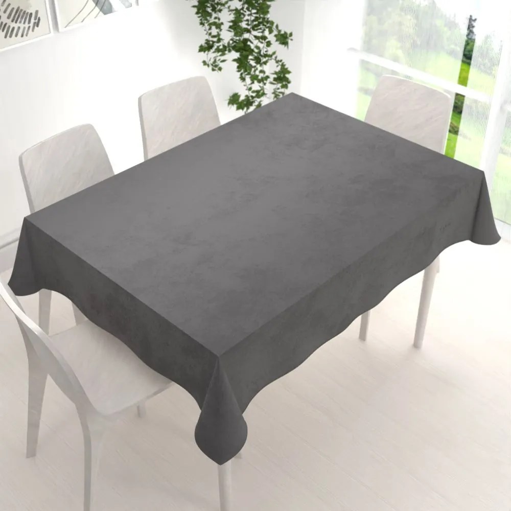 Biante Zamatový obdĺžnikový obrus Velvet Premium SVP-017 Tmavo sivý 50x100 cm