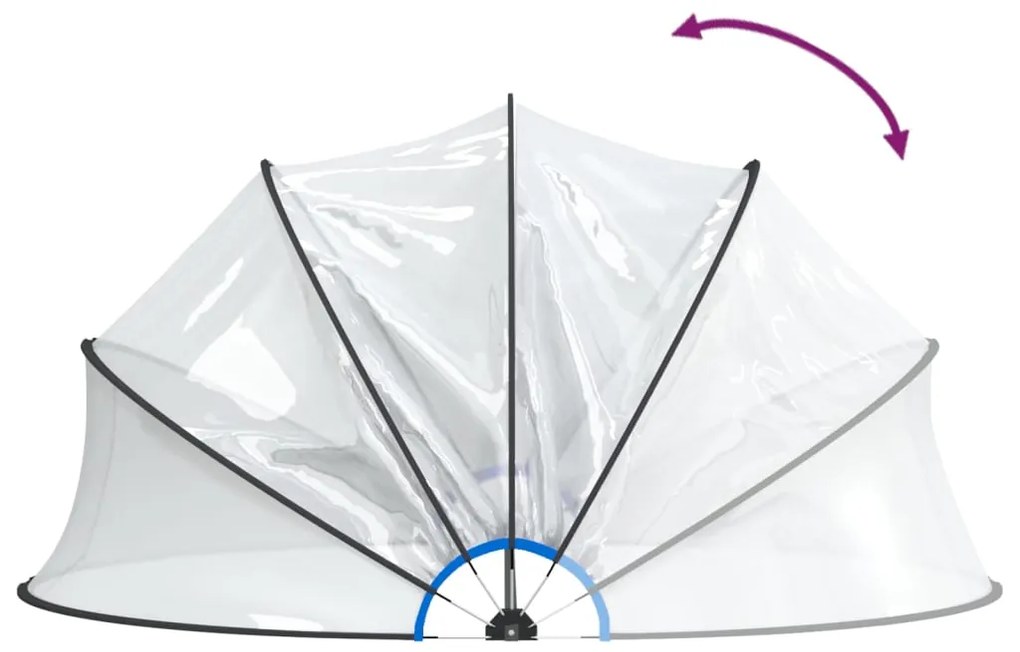 Bazénová kupola s držiakom okrúhla 500x250 cm PVC
