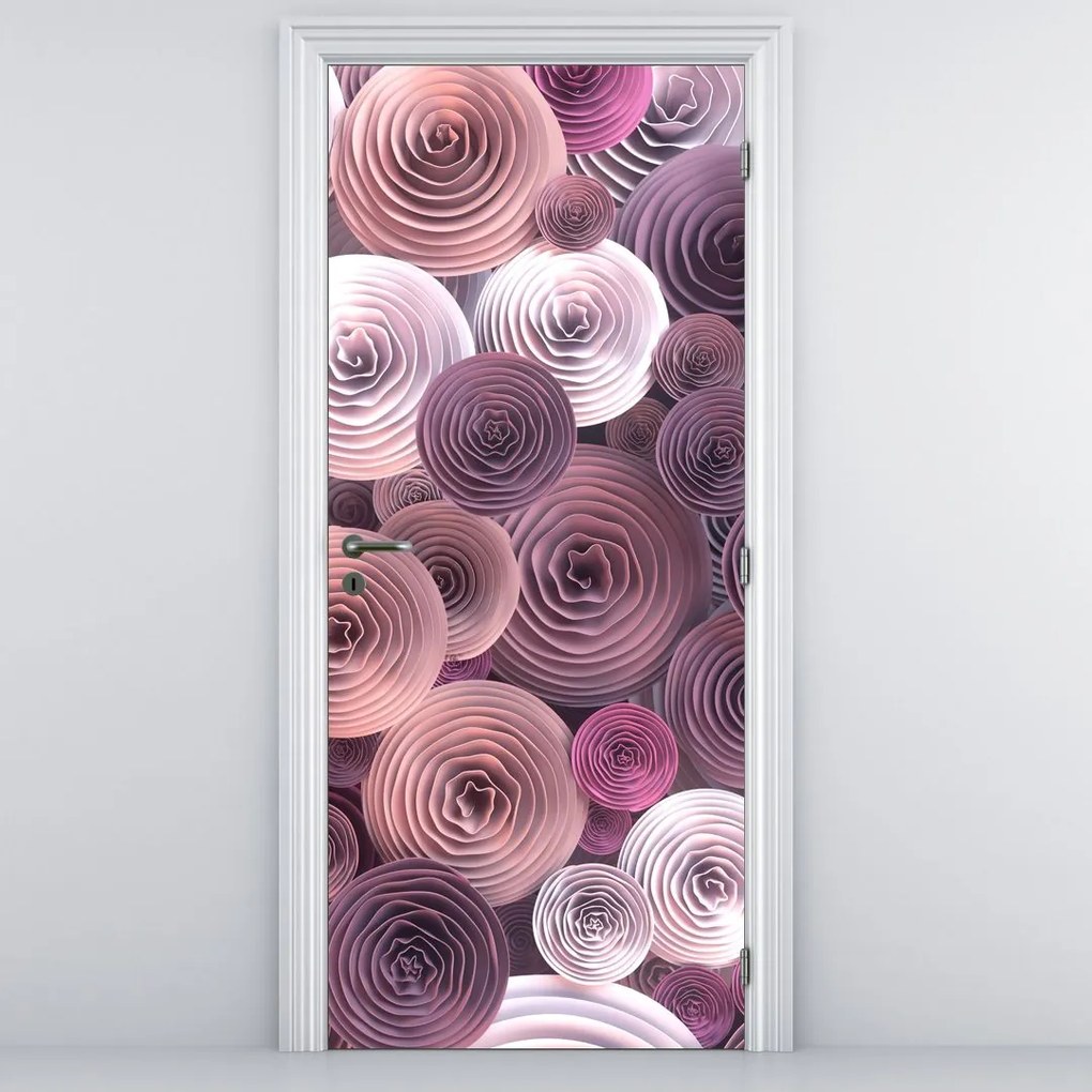 Fototapeta na dvere - Abstraktný motív kvetov ruží (95x205cm)