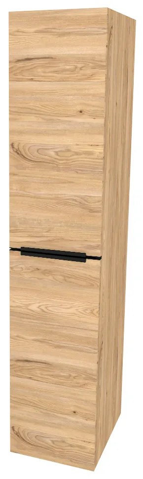 Mereo, Mereo Mailo, kúpeľňová skrinka vysoká 170 cm, čierne madlo, Multidecor, Jaseň horský, MER-CN594LPBJASH
