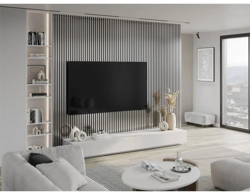 Mexen Lam-B, stenové lamely 275 × 31,5 cm, HDF doska 4 mm, strieborná, S100-275317-2812-056