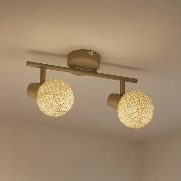 Bodové svietidlo DEX 2xE14/10W/230V béžová/krémová