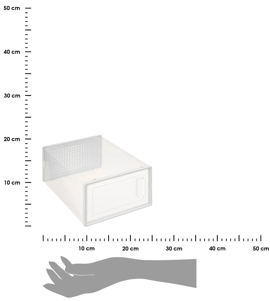 Úložný box Stak 18,5x35x25 cm, transparentná