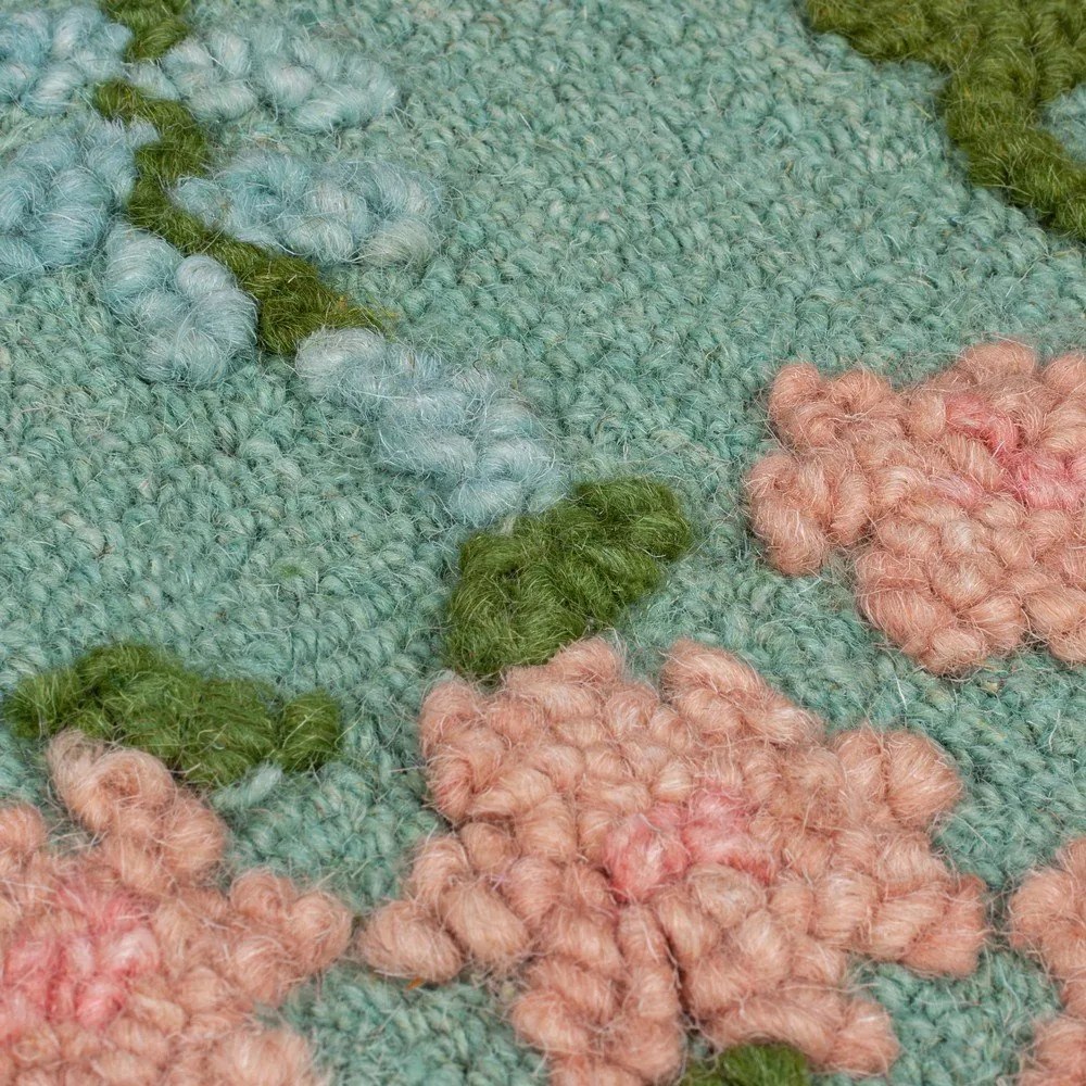 Ručne tkaný vlnený koberec v mentolovej farbe 200x290 cm Emilia Floral – Flair Rugs
