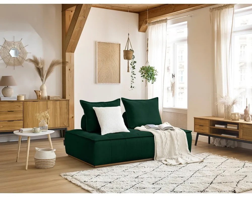 Tmavozelená ženilková pohovka 175 cm Elisa – Bobochic Paris