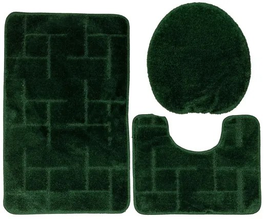 Sada kúpeľňových koberčekov TERAMO tmavozelená