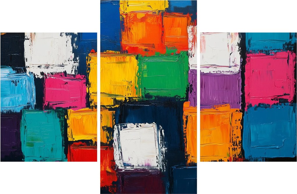 Obraz - Maľba farebných štvorcov (90x60 cm)