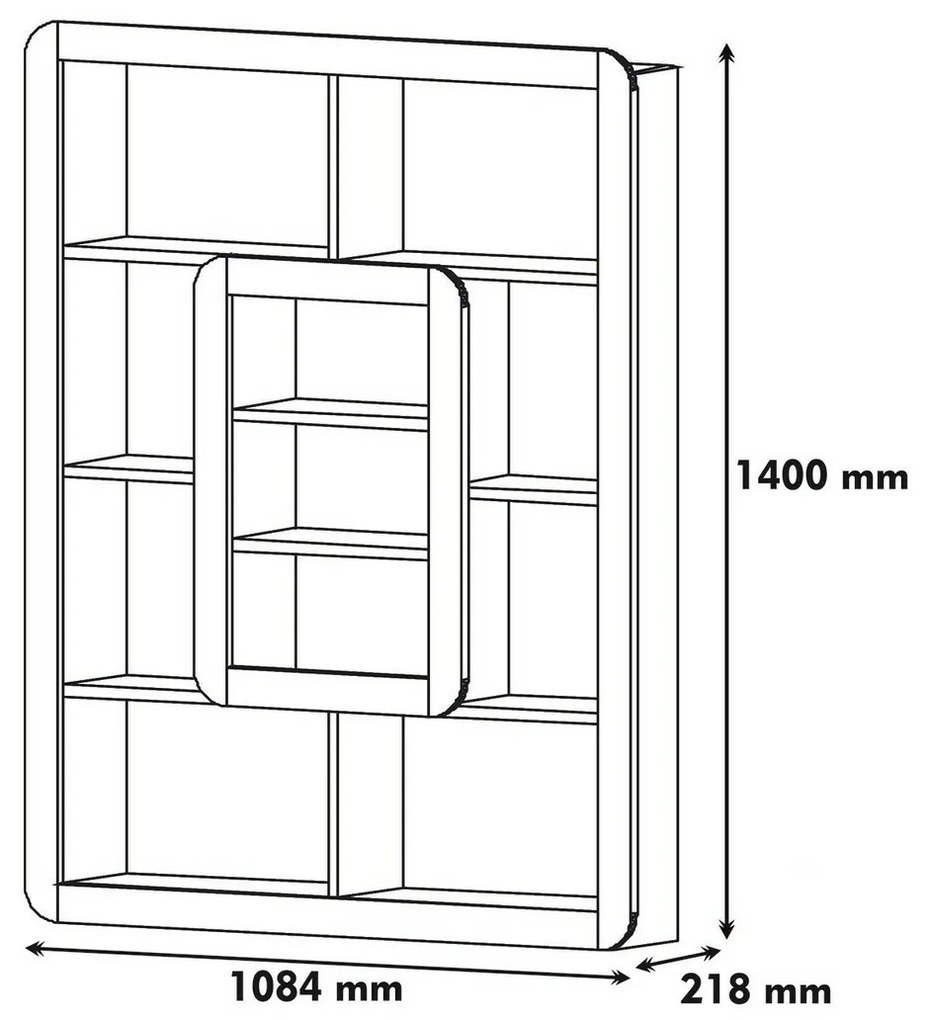 Knižnica Orkide White and Walnut