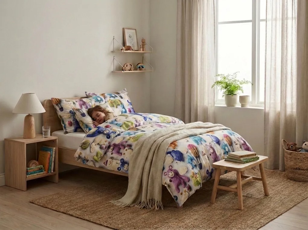 Detské obliečky z mikrovlákna WOOLIMALS farebné Rozmer obliečky: 70 x 80 cm | 140 x 200 cm