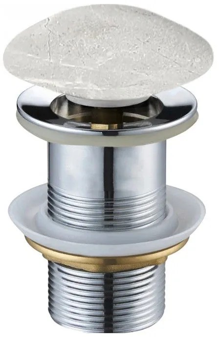 Mexen keramická uzatvárateľná umývadlová výpusť guľatý, ClickClack, velká zátka, bez prepadu, šedá imitácia kameňa, 79910-65