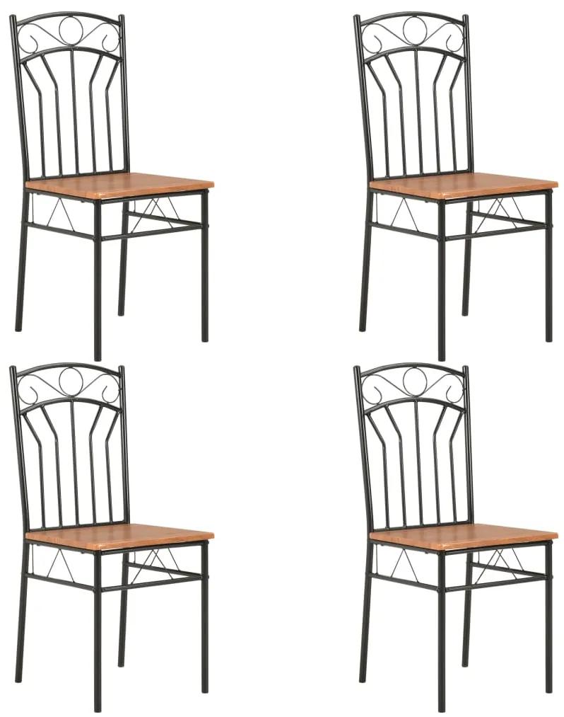 vidaXL Jedálenské stoličky 4 ks hnedé MDF