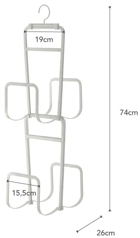 Biely vešiak na kabelky so 4 háčikmi YAMAZAKI Sapporo