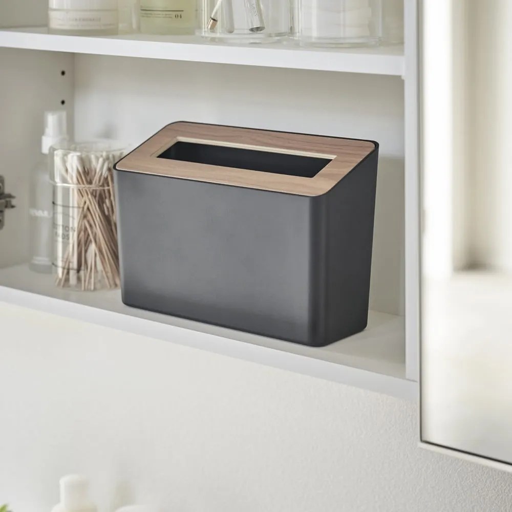 Čierny stolový kôš na odpadky Yamazaki Rin, 2,3 l