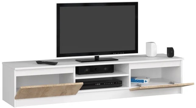 Stolík pod TV RTV K 160 CLP biely / sonoma