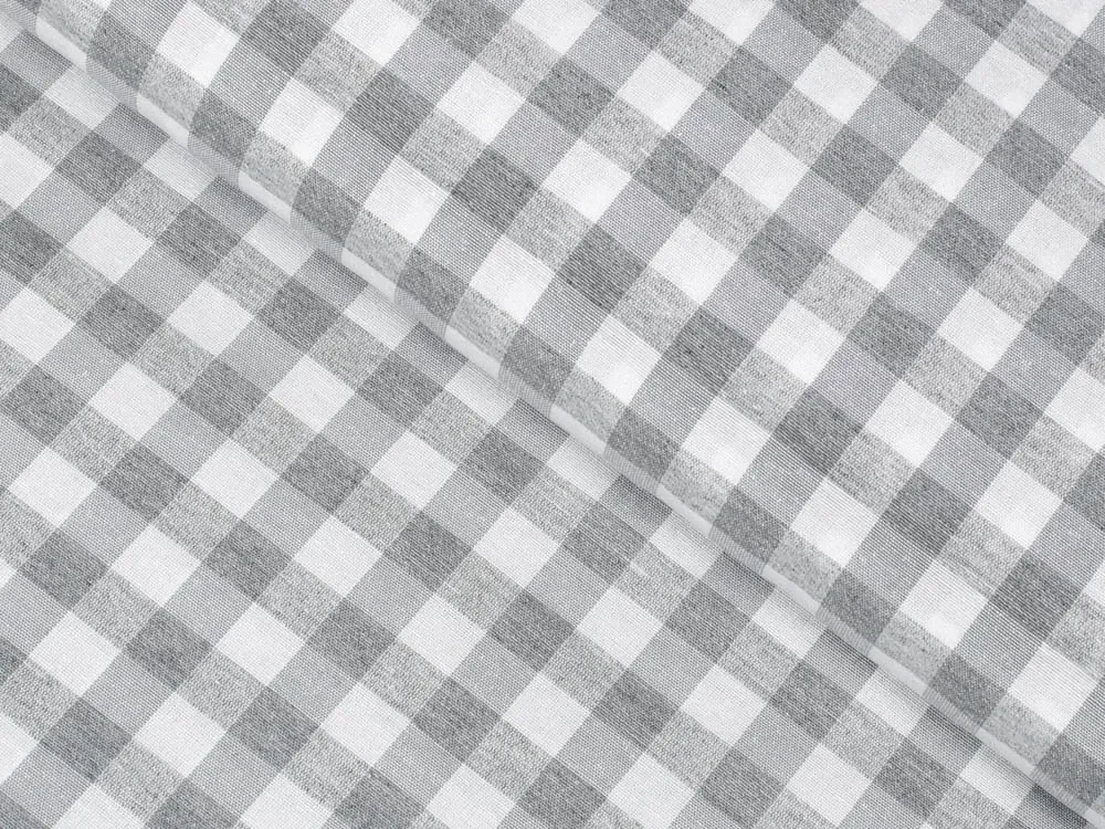 Biante Dekoračný oválny obrus Rebeka RE-019 Sivo-biela kocka stredná 100x140 cm