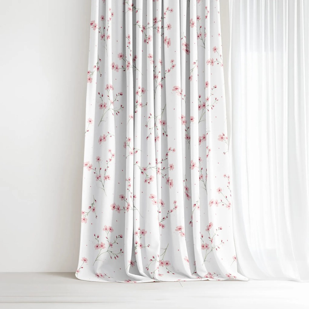Goldea bavlnený záves - kvitnúce sakury 140x150 cm